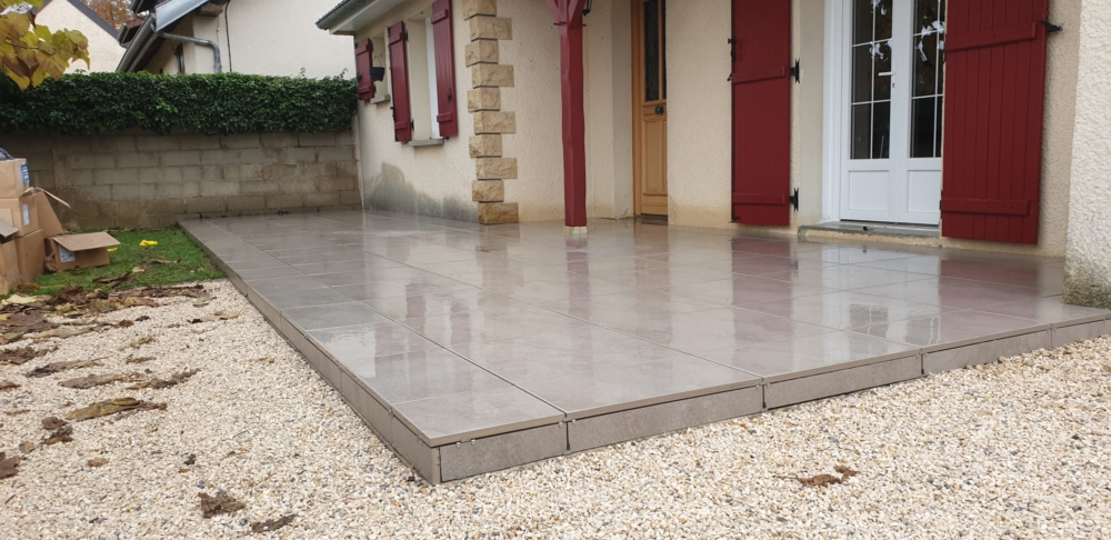 Terrasse extérieure - Dalles sur plots - 21310 ARCEAU